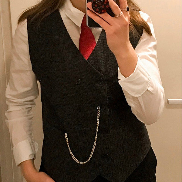 Customer Gallery - Made to Order Dark Grey Men's Suit Vest 2 Pockets Waistcoat