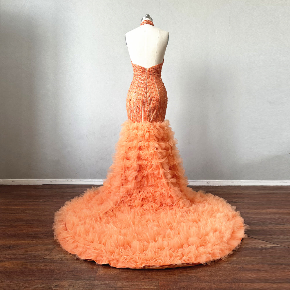 open lace back dress Unique Pleated Spaghetti Straps Backless Long Prom Dress with Slit
