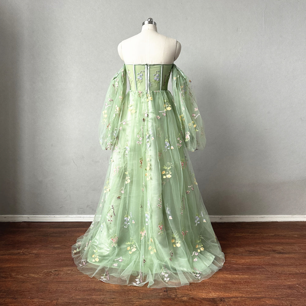 sachin and babi light blue dress Enchanted Fairytale Prom Dresses Fairytale Off Shoulder Pink Prom Dress Off  Shoulder With Lace Flowers #MX18210 main image 1