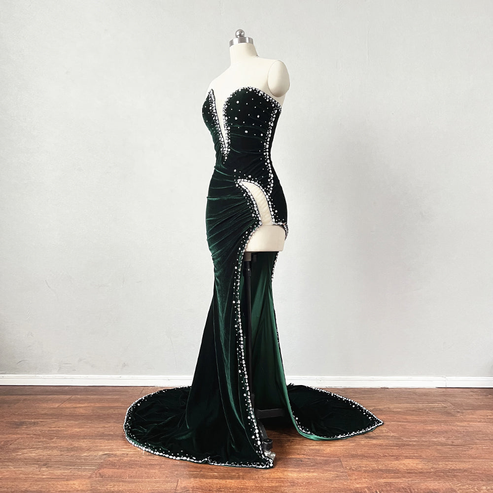 Dark Green Velvet Prom Dress 2025 Corset Back DressCulture Dark Green Velvet Prom Dress 2025 Corset Back DressCulture