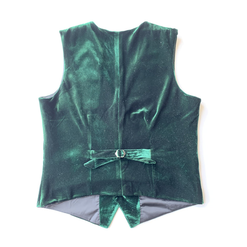 Emerald Green Velvet Vest for Men Burnt Orange Vest