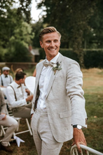 Load image into Gallery viewer, Off White Linen Wedding Suits Beach Wedding
