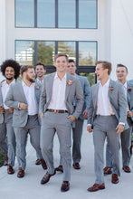 Load image into Gallery viewer, Medium Grey Wedding Suits for Groom Groomsmen Classic Fit WS1805