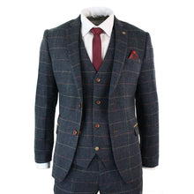 Load image into Gallery viewer, Mens 3 Piece Lapel Lattice Herringbone Wool Tweed Suit Slim Fit Suits