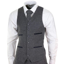 Load image into Gallery viewer, Mens 3 Pieces Grey Wool Tweed Lapel Single-Breasted Suits