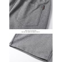 Load image into Gallery viewer, Light Grey Casual Drawstring Five-point Cotton Blended Shorts For Male