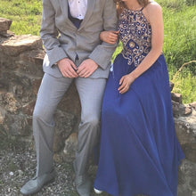 Load image into Gallery viewer, Long Prom Dress, Prom Dress 2020, Spaghetti Straps Prom Dress, Royal Blue Prom Dress, Chiffon Prom Dress, Backless Prom Dress