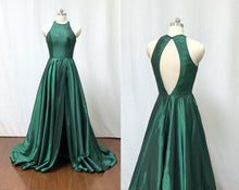 Load image into Gallery viewer, Emerald Green Prom Dress 2023 Key Hole Back with Slit