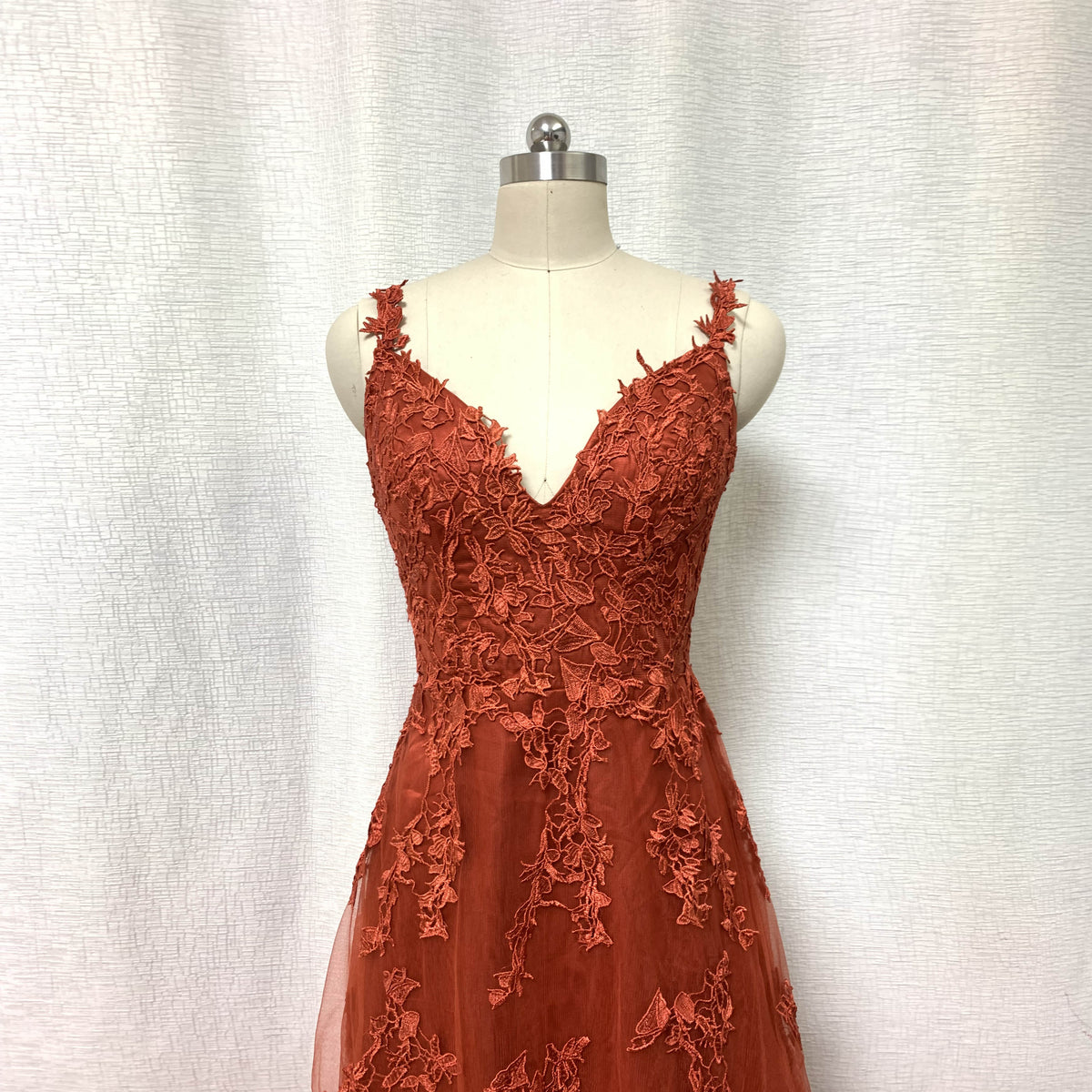 Burnt Orange Lace Tulle Prom Dress 2023 Fairy 8 / Custom Color Burnt Orange Lace Tulle Prom Dress 2023 Fairy 8 / Custom Color