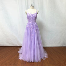 Load image into Gallery viewer, Lilac Purple Lace Tulle Prom Dress 2023 Fairy with Corset Back