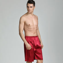 Load image into Gallery viewer, Mens Satin Shorts Sleepwear Satin Pajama Silk Sleep Shorts