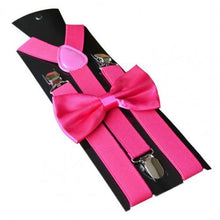 Load image into Gallery viewer, Men&#39;s Suspenders and Bow Tie Set Adjustable Y Back Groomsmen Suspenders Tie Set