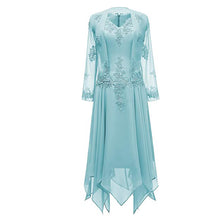 Load image into Gallery viewer, Pink Lace Mother of the Bride Dress  - 2 Pieces Chiffon Irregual Dress Suit With Jacket Plus Size