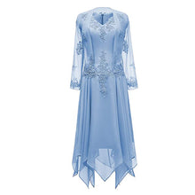 Load image into Gallery viewer, Pink Lace Mother of the Bride Dress  - 2 Pieces Chiffon Irregual Dress Suit With Jacket Plus Size