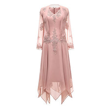 Load image into Gallery viewer, Pink Lace Mother of the Bride Dress  - 2 Pieces Chiffon Irregual Dress Suit With Jacket Plus Size