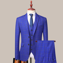 Load image into Gallery viewer, Men's 3-PICS Plaid Formal Suit Business Suit Boutique Slim For Wedding Suits