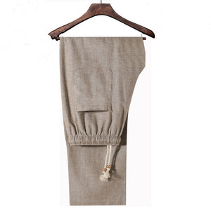 Linen Cotton Pants for Men Casual Lightweight Summer Pants