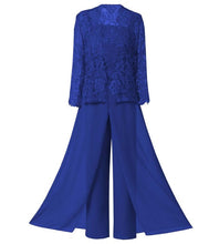 Load image into Gallery viewer, Mother of the Bride Dress Plus Size - 3 Pieces Sage Green Lace Chiffon Pants Suit Ankle-length