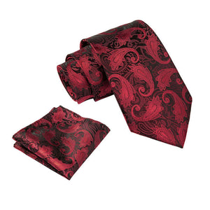 Neck Tie and Pocket Square for Men Paisley Wedding Neckties Square Set Ready-to-ship
