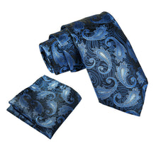 Load image into Gallery viewer, Neck Tie and Pocket Square for Men Paisley Wedding Neckties Square Set Ready-to-ship