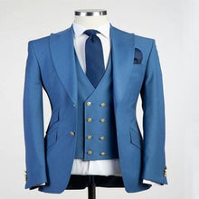 Load image into Gallery viewer, Men 3-Piece Suit Lapel Double Breasted  For  Wedding No Tie(Blazer+Vest+Pants)