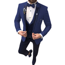 Load image into Gallery viewer, Men's 3 Piece Suits Beige Khaki Lapel Slim Fit Formal For Wedding Suits(No Tie)
