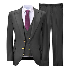 Load image into Gallery viewer, Men’s Suit 3 Piece Lapel Double Breasted Slim Fit Wedding Custom Made Grooms Solid Suits