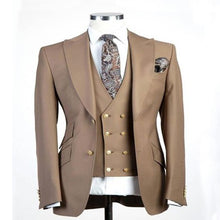 Load image into Gallery viewer, Men 3-Piece Suit Lapel Double Breasted  For  Wedding No Tie(Blazer+Vest+Pants)