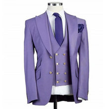 Load image into Gallery viewer, Men 3-Piece Suit Lapel Double Breasted  For  Wedding No Tie(Blazer+Vest+Pants)