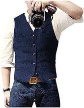 Load image into Gallery viewer, V-Neck Wool Tweed Herringbone Suit Vests For Daily Business