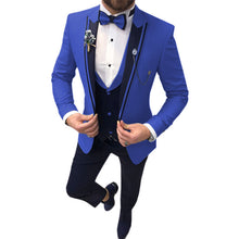 Load image into Gallery viewer, Men's 3 Piece Suits Beige Khaki Lapel Slim Fit Formal For Wedding Suits(No Tie)