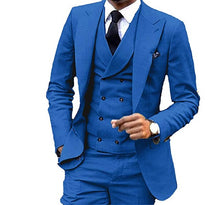 Load image into Gallery viewer, Men's Suit 3 Piece One Button Lapel Double Breasted Slim Fit Business For Wedding Suits