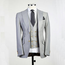 Load image into Gallery viewer, Men 3-Piece Suit Lapel Double Breasted  For  Wedding No Tie(Blazer+Vest+Pants)