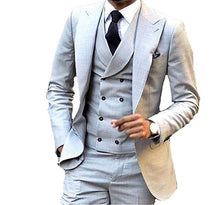 Load image into Gallery viewer, Men's Suit 3 Piece One Button Lapel Double Breasted Slim Fit Business For Wedding Suits
