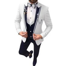 Load image into Gallery viewer, Men's 3 Piece Suits Beige Khaki Lapel Slim Fit Formal For Wedding Suits(No Tie)