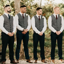 Load image into Gallery viewer, Grey Vest for Men Wedding