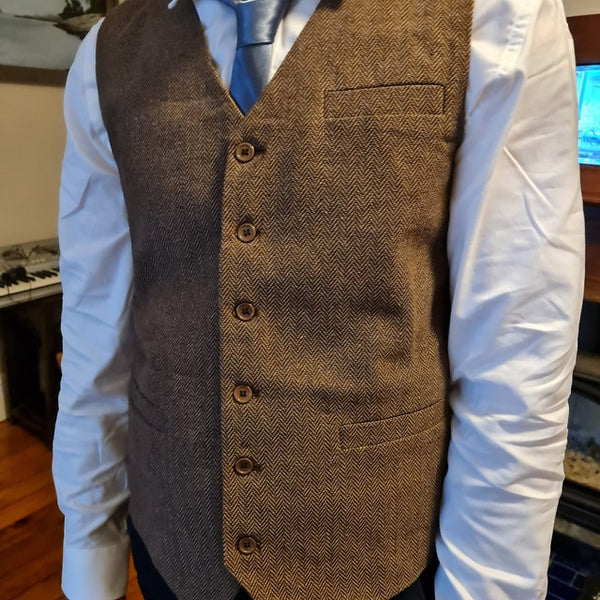 Customer Gallery - Made to Order Army Green Men's Suit Vest 3 Pockets Waistcoat
