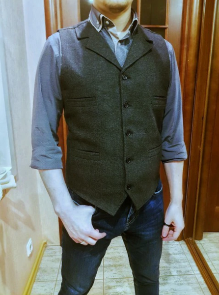 Customer Gallery - Made to Order Brown Men Suit Vest