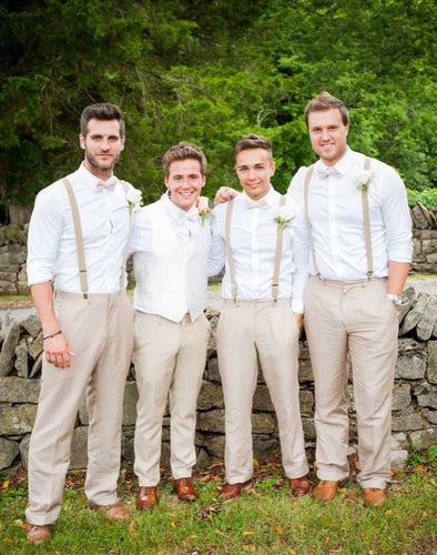 Linen Groomsmen Pants 2025 Wedding Work with Adjustable Waist