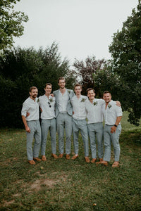 Grey Groomsmen Pants Wedding Group Groom Pants