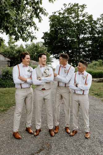 Light Khaki Groomsmen Pants Wedding Group Groom Pants