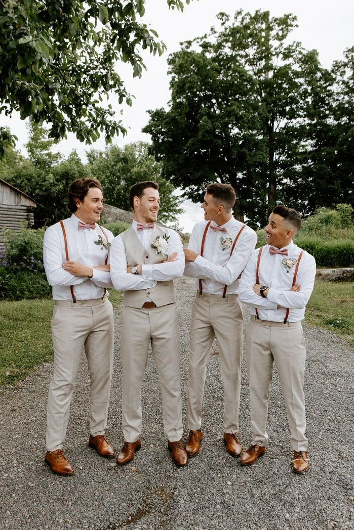 Light Khaki Groomsmen Pants Wedding Group Groom Pants