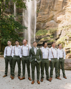 Dark Green Groomsmen Pants Wedding Group Groom Pants