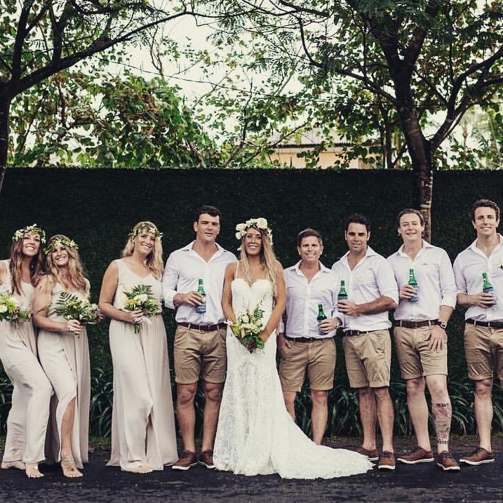 Khaki Groomsmen Shorts for Wedding Groom