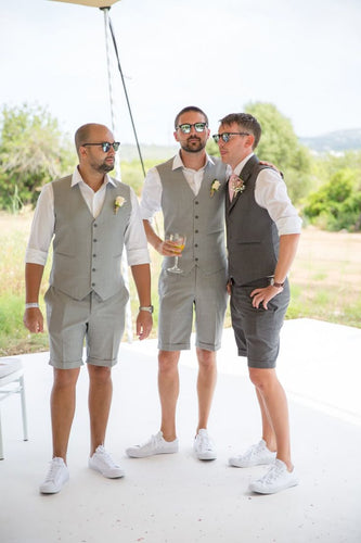 Light Grey Groomsmen Shorts for Wedding Groom