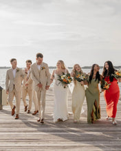 Load image into Gallery viewer, Beige Linen Suits for Wedding 3 Pieces