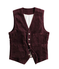 Load image into Gallery viewer, Corduroy Vest Men 3 real Pockets