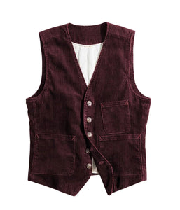 Corduroy Vest Men 3 real Pockets