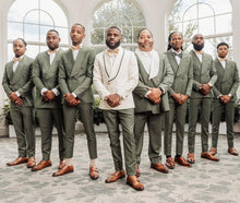 Load image into Gallery viewer, Sage Green 2 Piece Groomsmen Wedding Suit | Men Formal Jacket &amp; Pants