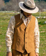 Load image into Gallery viewer, Tobacco Brown Linen Vest Summer